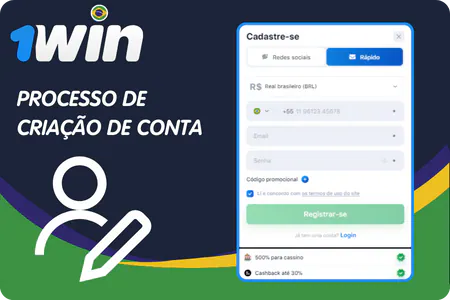 Processo de Criação de Conta na 1Win